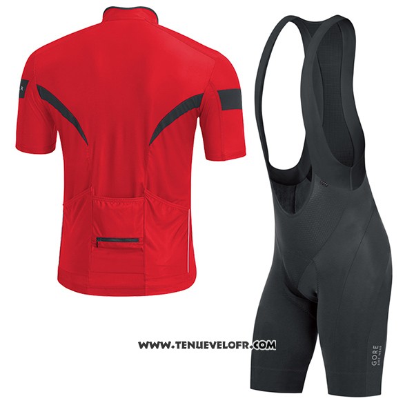 2017 Maillot Ciclismo Gore Bike Wear Power Rouge Manches Courtes et Cuissard